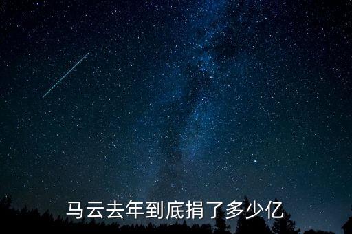 馬云去年到底捐了多少億