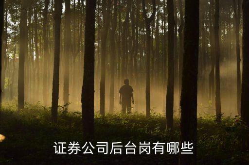 證券公司后臺(tái)崗有哪些