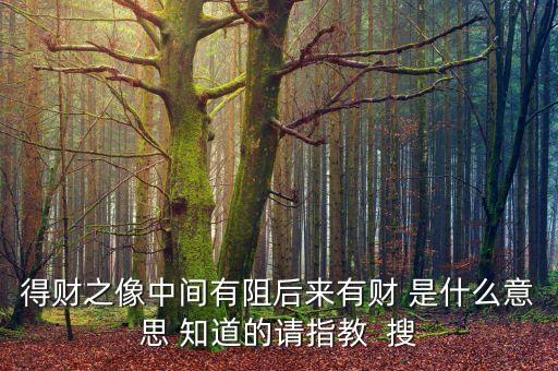 得財(cái)之像中間有阻后來(lái)有財(cái) 是什么意思 知道的請(qǐng)指教  搜