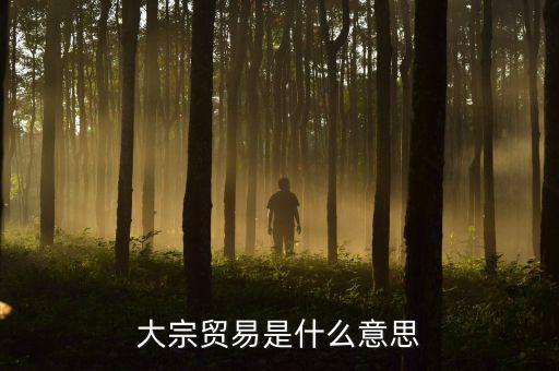 大宗貿(mào)易是什么，大宗交易是什么意思