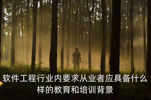 軟件工程行業(yè)內(nèi)要求從業(yè)者應(yīng)具備什么樣的教育和培訓(xùn)背景