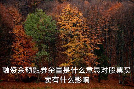 什么是轉(zhuǎn)融券余量，什么是融券余量和融資余額
