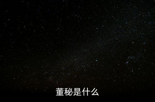 上市公司董秘干什么的，董秘是干什么的