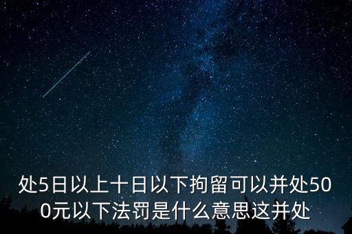 按日連續(xù)處罰什么意思，處5日拘留或500元罰款是什么意思