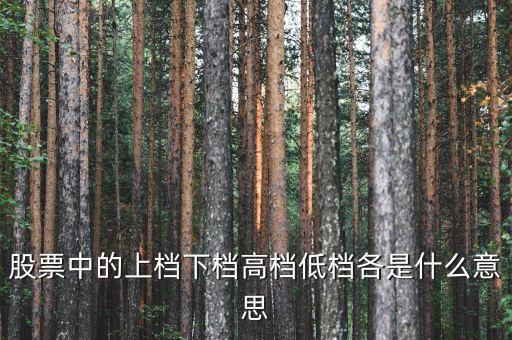 股票中的上檔下檔高檔低檔各是什么意思