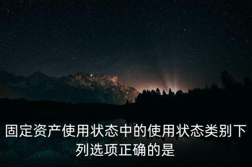 固定資產(chǎn)使用狀態(tài)中的使用狀態(tài)類別下列選項(xiàng)正確的是