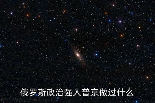 俄羅斯政治強人普京做過什么