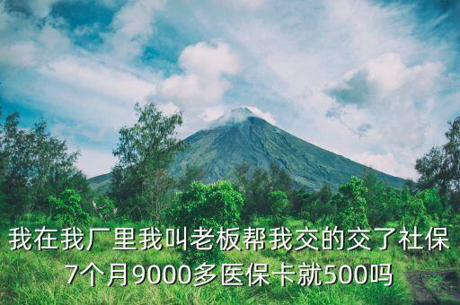 我在我廠里我叫老板幫我交的交了社保7個月9000多醫(yī)?？ň?00嗎