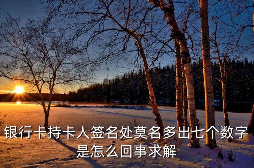 銀行卡持卡人簽名處莫名多出七個(gè)數(shù)字是怎么回事求解