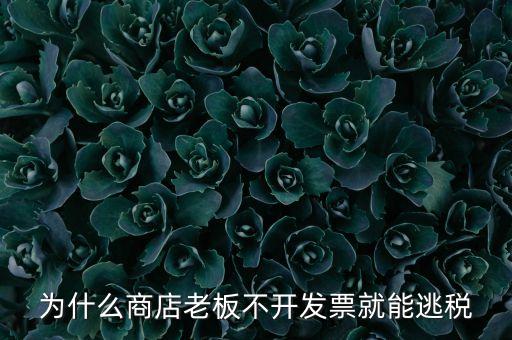 為什么商店老板不開發(fā)票就能逃稅