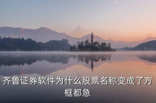 齊魯證券軟件為什么股票名稱變成了方框都急