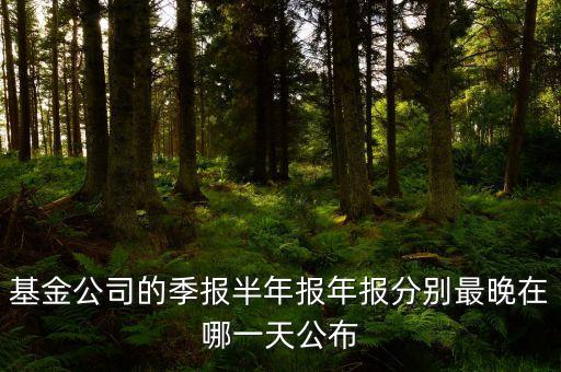 基金半年報(bào)什么時(shí)候發(fā)布，基金公司進(jìn)行季報(bào)半年報(bào)年報(bào)的報(bào)告大約在什么時(shí)間從幾月到幾