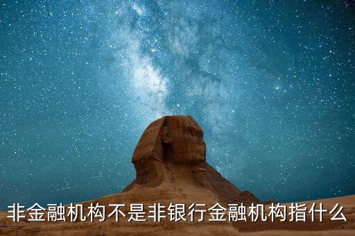 非金融機構是什么，非金融機構不是非銀行金融機構指什么