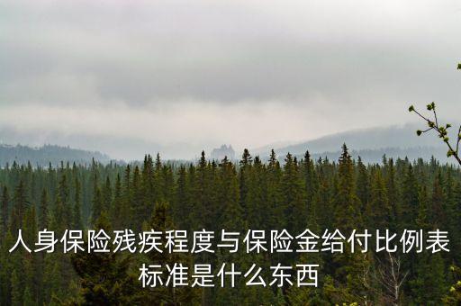 什么叫給付比例，人身保險殘疾程度與保險金給付比例表標準是什么東西