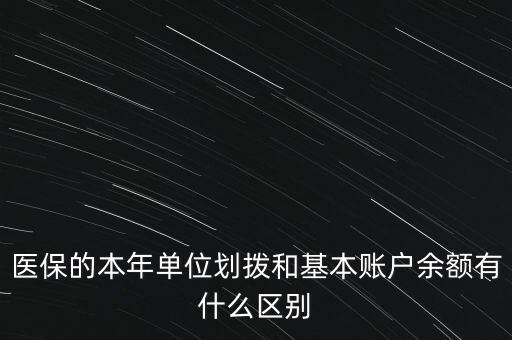 醫(yī)保的本年單位劃撥和基本賬戶余額有什么區(qū)別