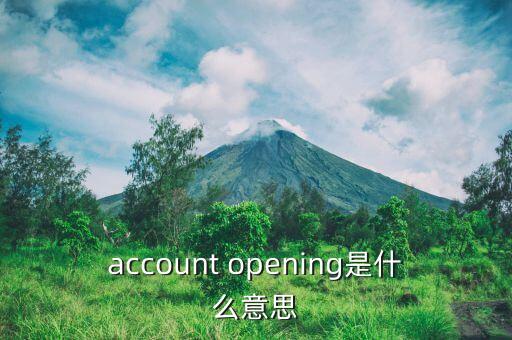 account opening是什么意思