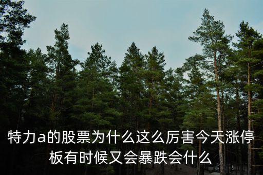 特力a的股票為什么這么厲害今天漲停板有時(shí)候又會(huì)暴跌會(huì)什么