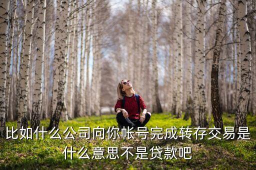 比如什么公司向你帳號完成轉(zhuǎn)存交易是什么意思不是貸款吧
