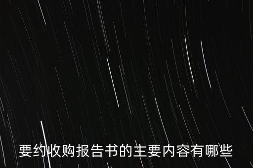 要約收購報告書的主要內(nèi)容有哪些