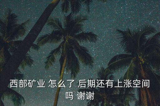 西部礦業(yè)什么時(shí)間上升，西部礦業(yè) 怎么了 后期還有上漲空間嗎 謝謝