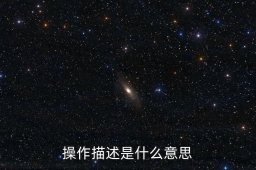 操作描述是什么意思