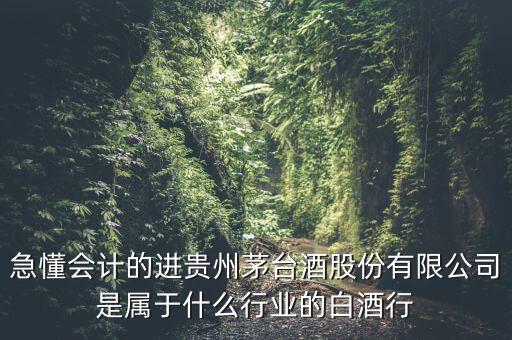 急懂會計的進貴州茅臺酒股份有限公司是屬于什么行業(yè)的白酒行