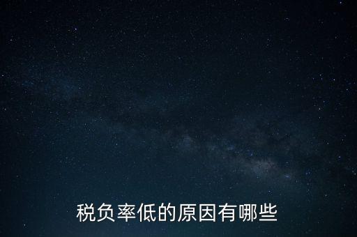 稅負(fù)率低的原因有哪些