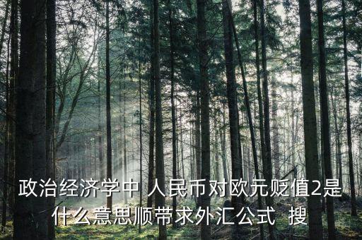 歐元貶值是什么意思，政治經(jīng)濟(jì)學(xué)中 人民幣對歐元貶值2是什么意思順帶求外匯公式  搜