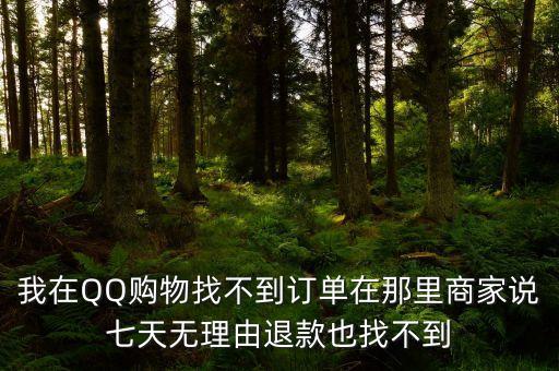 我在QQ購物找不到訂單在那里商家說七天無理由退款也找不到