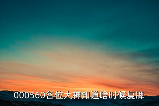 000560各位大神知道啥時候復牌