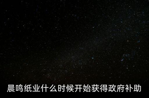 晨鳴紙業(yè)籌劃什么重大決策，晨鳴紙業(yè)什么時(shí)候開始獲得政府補(bǔ)助