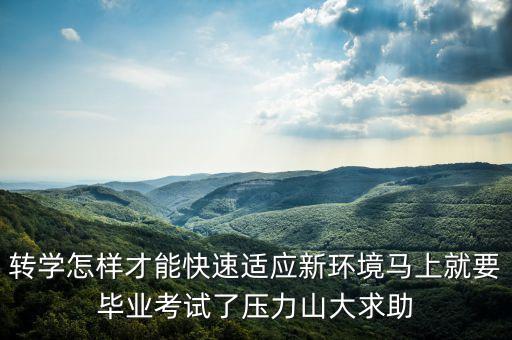 轉(zhuǎn)學(xué)怎樣才能快速適應(yīng)新環(huán)境馬上就要畢業(yè)考試了壓力山大求助