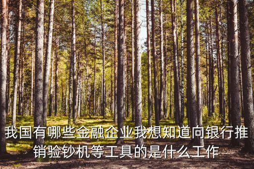 我國有哪些金融企業(yè)我想知道向銀行推銷驗鈔機等工具的是什么工作