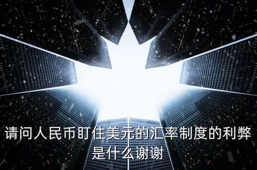 盯住美元政策什么意思，請問人民幣盯住美元的匯率制度的利弊是什么謝謝