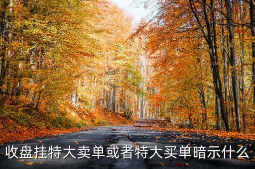 收盤(pán)掛特大賣(mài)單或者特大買(mǎi)單暗示什么