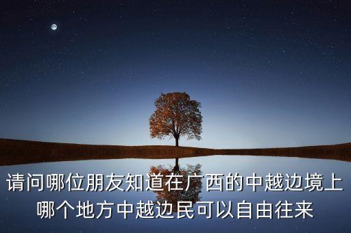 請(qǐng)問哪位朋友知道在廣西的中越邊境上哪個(gè)地方中越邊民可以自由往來