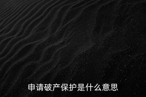 申請(qǐng)破產(chǎn)保護(hù)是什么意思