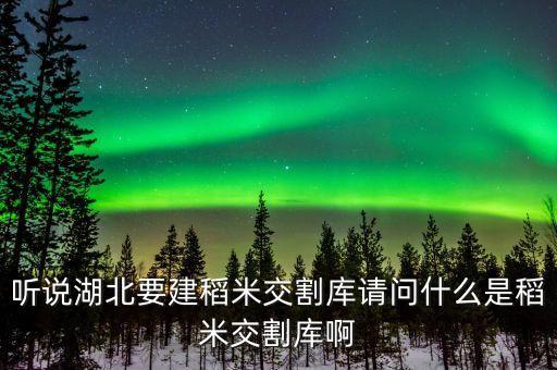 交割庫是什么意思，聽說湖北要建稻米交割庫請問什么是稻米交割庫啊