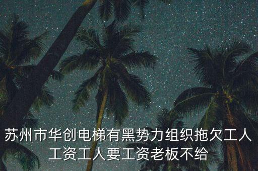 華創(chuàng)楊振華為什么被抓，蘇州市華創(chuàng)電梯有黑勢力組織拖欠工人工資工人要工資老板不給