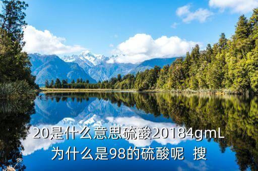 單針下20是什么意思，20是什么意思硫酸20184gmL為什么是98的硫酸呢  搜