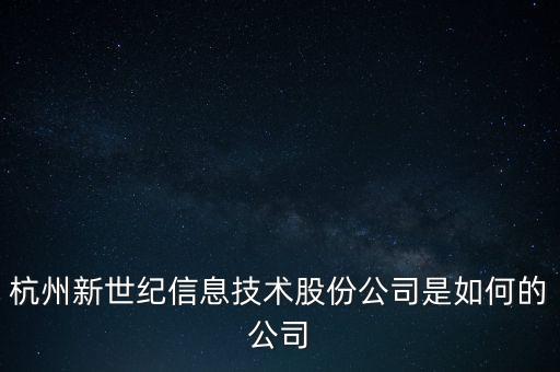 杭州新世紀(jì)信息技術(shù)股份公司是如何的公司