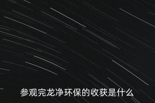 參觀完龍凈環(huán)保的收獲是什么