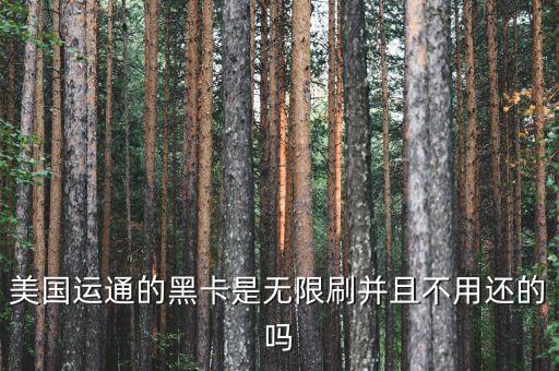 美國運通的黑卡是無限刷并且不用還的嗎