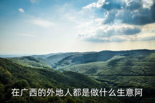 在廣西的外地人都是做什么生意阿