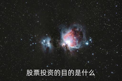 股票投資的目的是什么