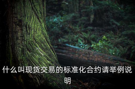 什么叫現(xiàn)貨交易的標準化合約請舉例說明