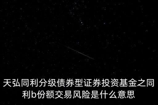 天弘同利分級債券型證券投資基金之同利b份額交易風(fēng)險(xiǎn)是什么意思