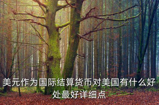 美元作為國(guó)際結(jié)算貨幣對(duì)美國(guó)有什么好處最好詳細(xì)點(diǎn)