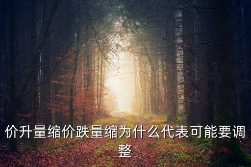 價(jià)升量縮價(jià)跌量縮為什么代表可能要調(diào)整