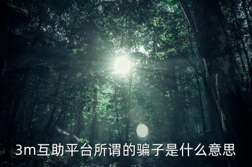 微信3m平臺(tái)是做什么的，3M是什么可以賺錢嗎